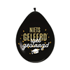 Ballonnen zwart/goud - Niets geleerd wel geslaagd