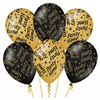 Ballonnen zwart/goud - Party Time