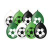Voetbal ballonnen zwart wit groen 30cm (8 stuks)