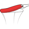 Topcover statafel rood
