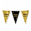 Vlaggenlijn zwart/goud - Happy Birthday