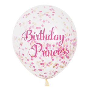 Ballonnen Birthday Princess Ø 30 cm - 6 stuks
