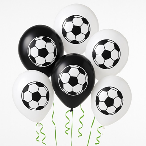 Voetbal ballonnen zwart wit 30cm - grote voetbal (8 stuks)