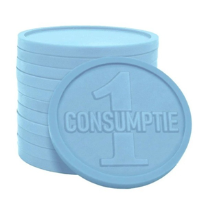 Consumptiemunt pastelblauw - 1 consumptie (250 stuks)