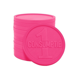 Consumptiemunt roze - 1 consumptie (250 stuks)