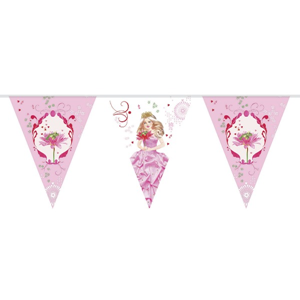 Vlaggenlijn Bunting Princess party - 10 meter