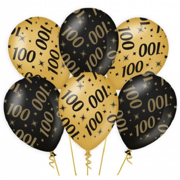 Ballonnen zwart/goud - 100