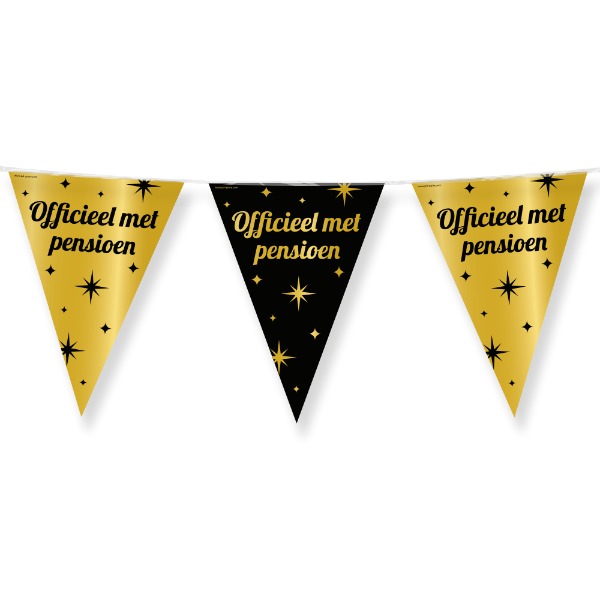 Vlaggenlijn zwart/goud - Pensioen Vlaggenlijn zwart/goud - Pensioen