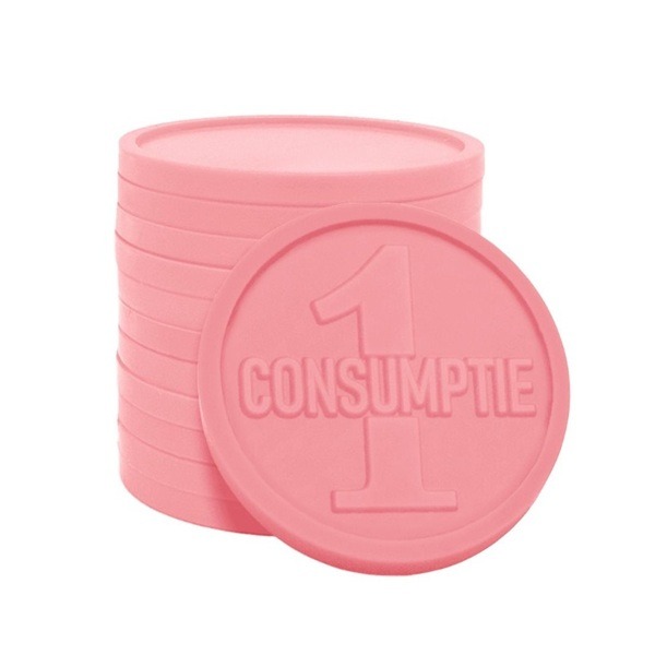 Consumptiemunt babyroze - 1 consumptie (1000 stuks)