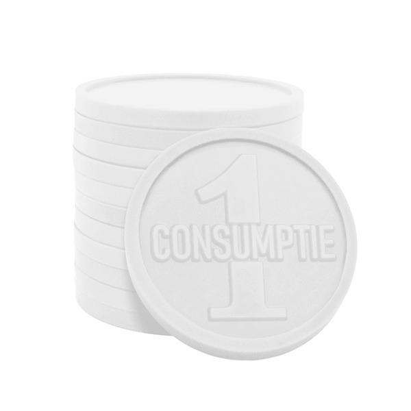 Consumptiemunt wit - 1 consumptie (2500 stuks)