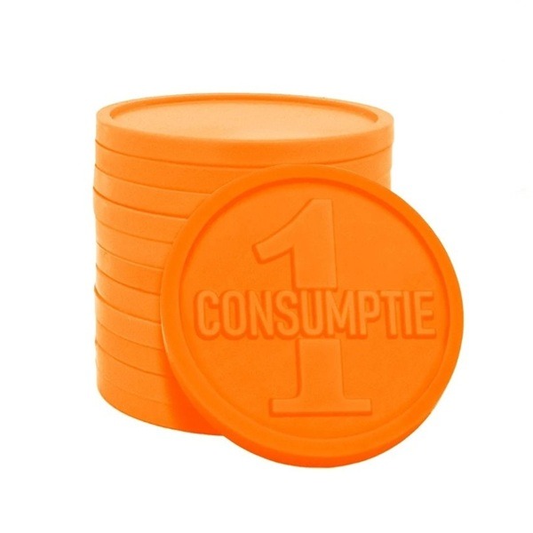 Consumptiemunt oranje - 1 consumptie (10000 stuks)-copy1