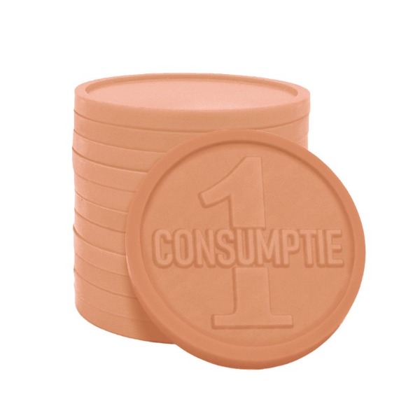 Consumptiemunt pasteloranje - 1 consumptie (2500 stuks)