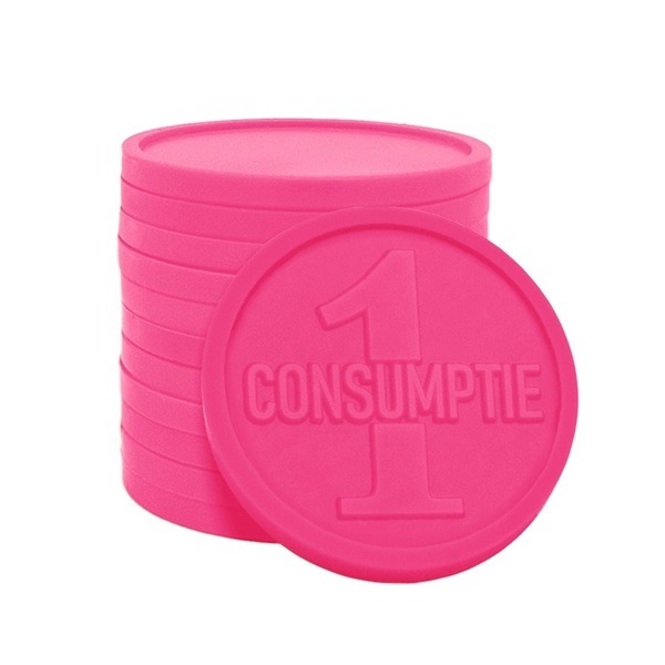 Consumptiemunt roze- 1 consumptie (2500 stuks)