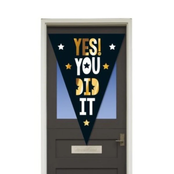 Puntvlag You did it zwart/goud (100 x 150cm)