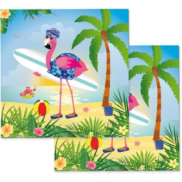 Flamingo servetten 33 x 33cm (20 stuks)